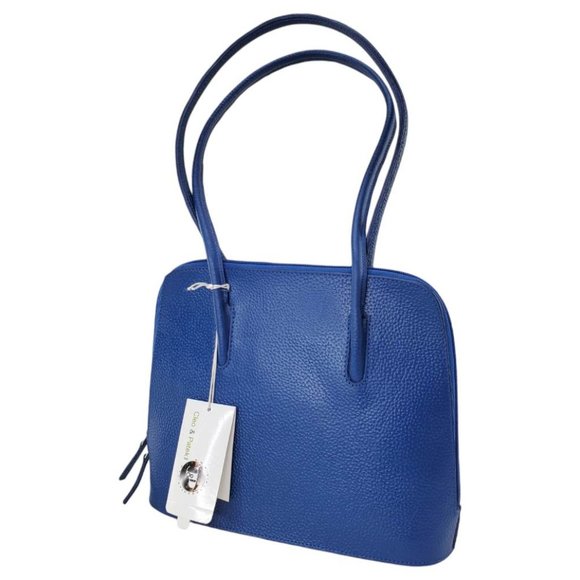 Cleo & Patek Handbags - Cleo & Patek Italy Blue Pebbled Leather Purse/ Business Bag NWT